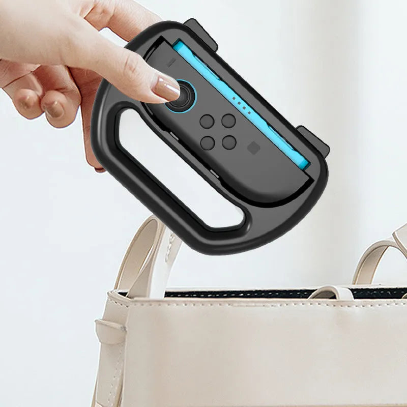 Pair of ABS plastic game grip accessories for Nintendo Switch 2 controller handle in black colour