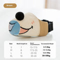 Canvas dog muzzle anti-bite guard in Ollie Brown Bear design, shown in size L for dogs 12.5-30kg.