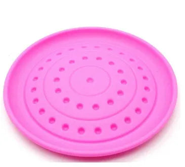 Pet dog toy rubber disk frisbee in plastic material with six colour options including Lake Blue, Sky Blue, and Silver Pink