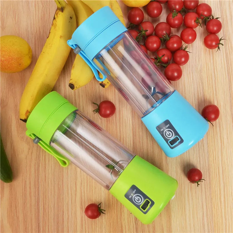 Mini USB electric citrus juicer in pink with stainless steel 304 blade and portage rope