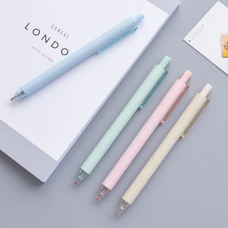 Jinqi push-type gel pen 0.5mm black ink with retractable tip on white background