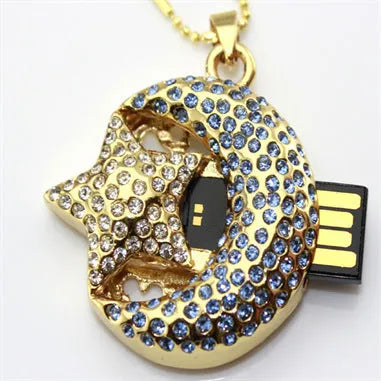 Metal USB flash drive with USB 2.0 connector showing capacity options from 2GB to 64GB