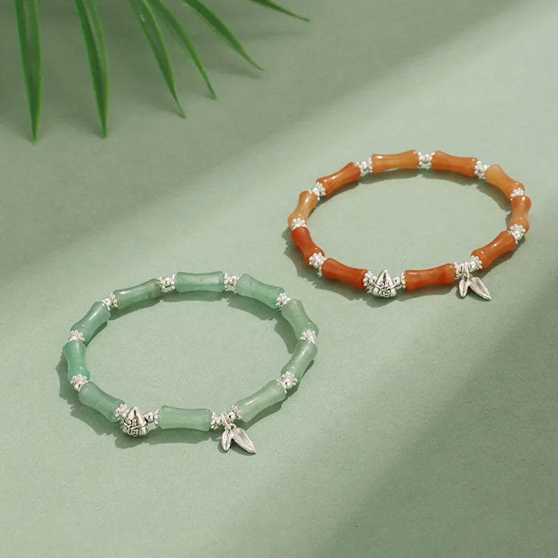 Green aventurine and strawberry quartz natural stone bracelet with electroplated accents, women's sweet style