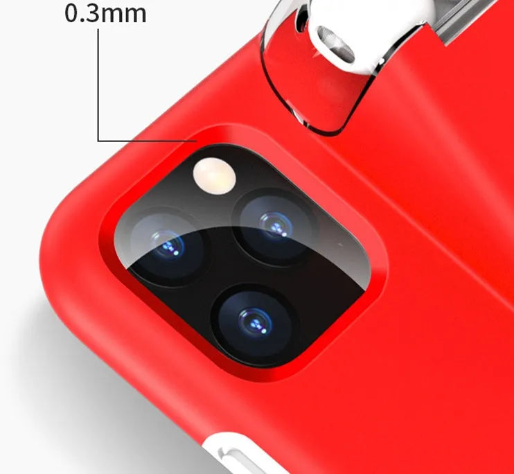 2-in-1 matte acrylic and silicone case cover for iPhone and AirPods charging case in black