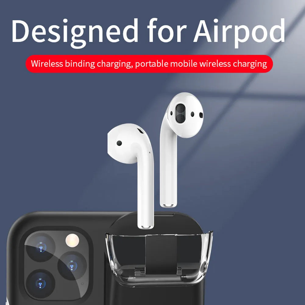 2-in-1 matte acrylic and silicone case cover for iPhone and AirPods charging case in black