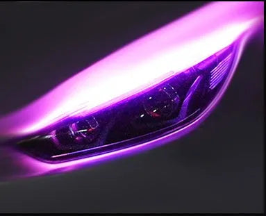 Flexible silicone car LED daytime running light strip with flowing turn signal animation
