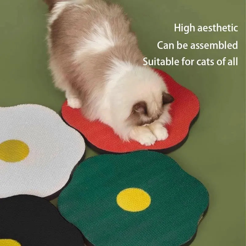 Wall mounted cat scratching board in four colour options measuring 40 by 37.3 centimetres