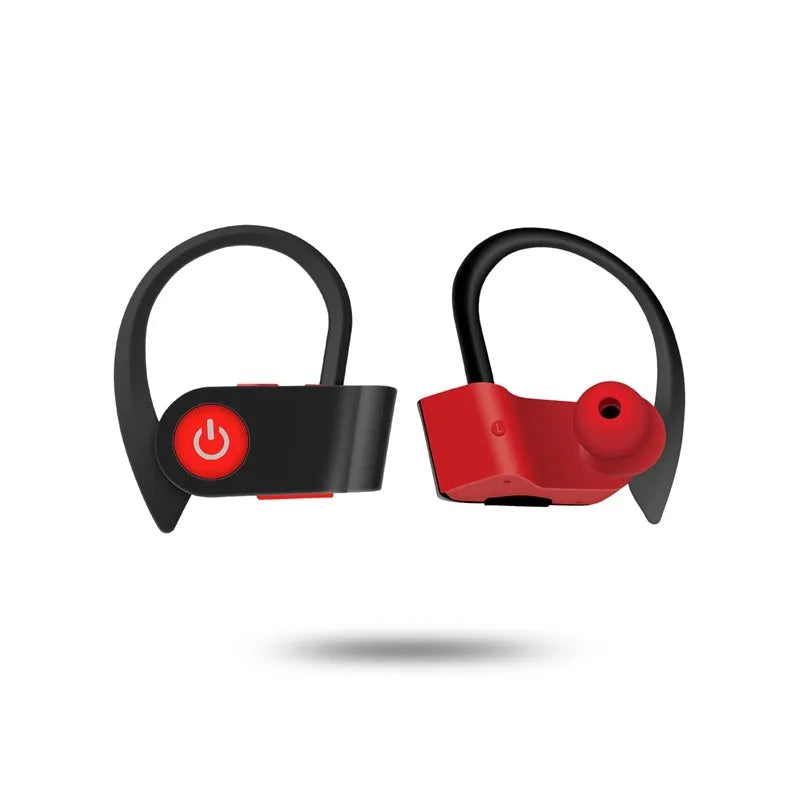 Black wireless Bluetooth 5.0 in-ear headphones with ergonomic design for hands-free calls