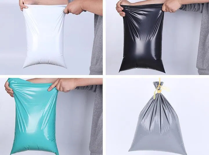 100-pack polyethylene courier bags clothing bag sticker sealing multiple sizes colours black gray green white
