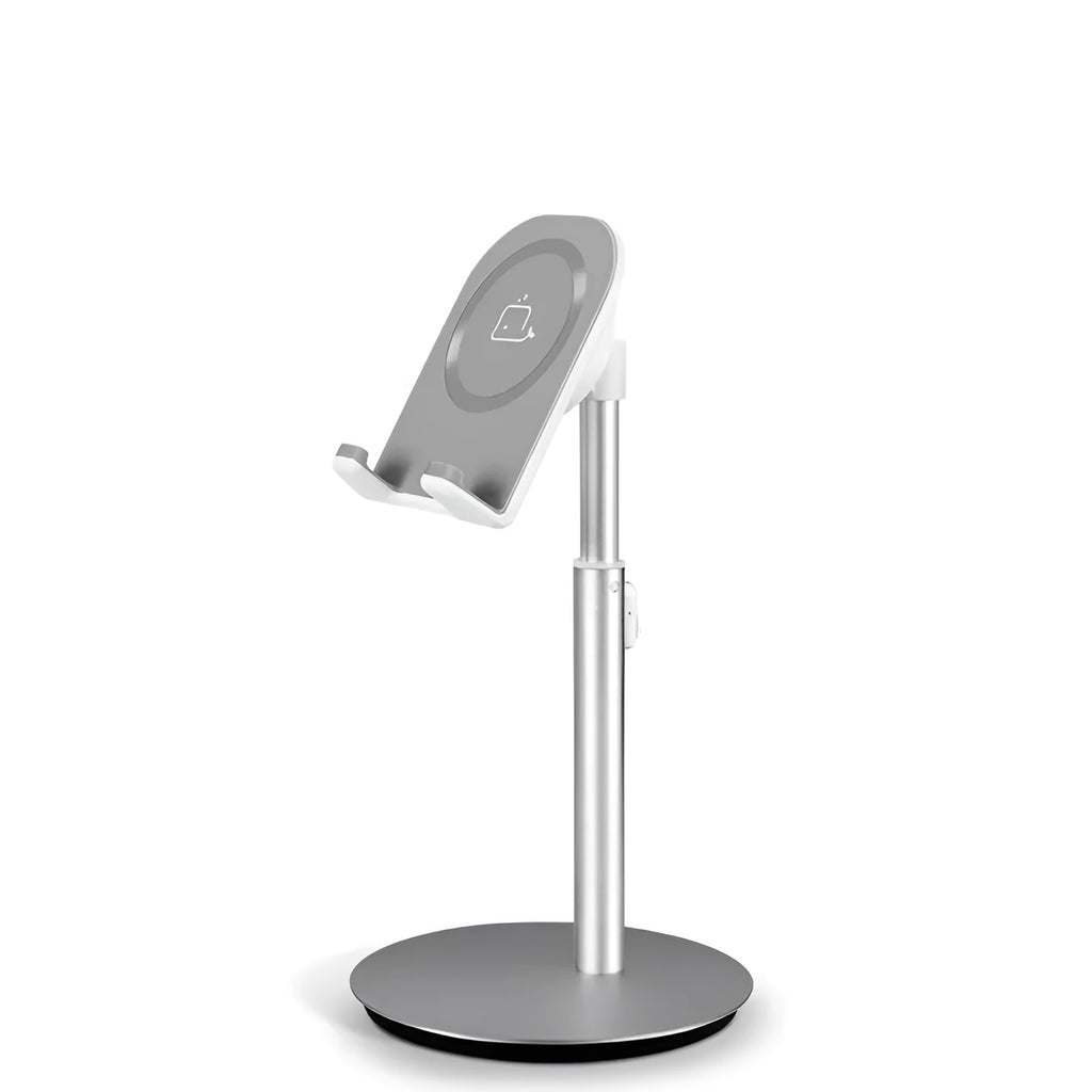 Silver metal desktop phone and tablet holder stand for 3-11 inch devices model S1