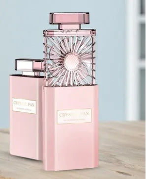 Pink portable perfume fan with 1200mAh rechargeable battery for personal cooling