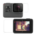 Transparent 9H tempered glass screen protector for GoPro Hero 5/6/7 camera lens and LCD