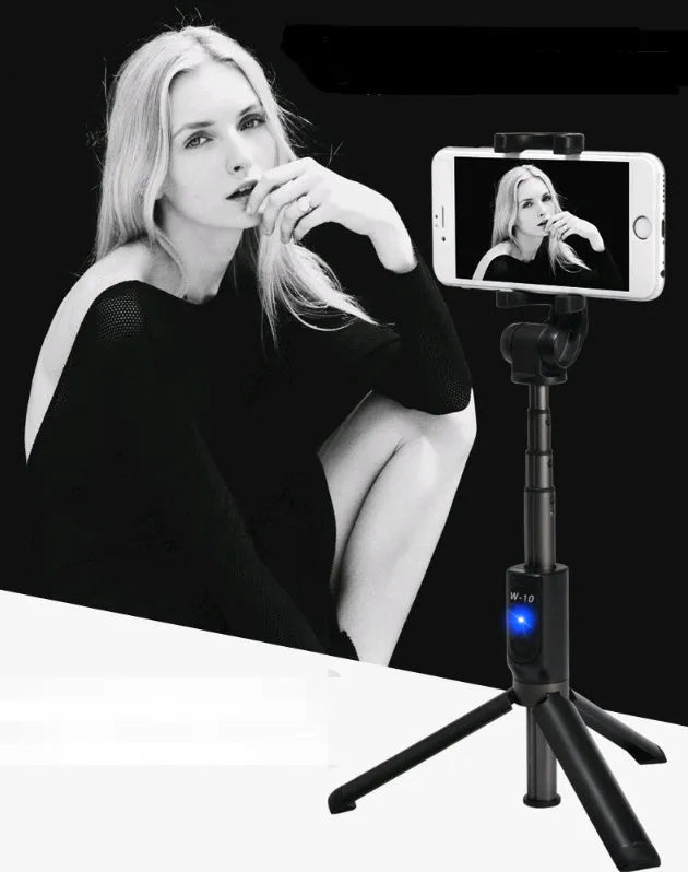 Aluminium alloy Bluetooth tripod selfie stick with remote control for mobile phones