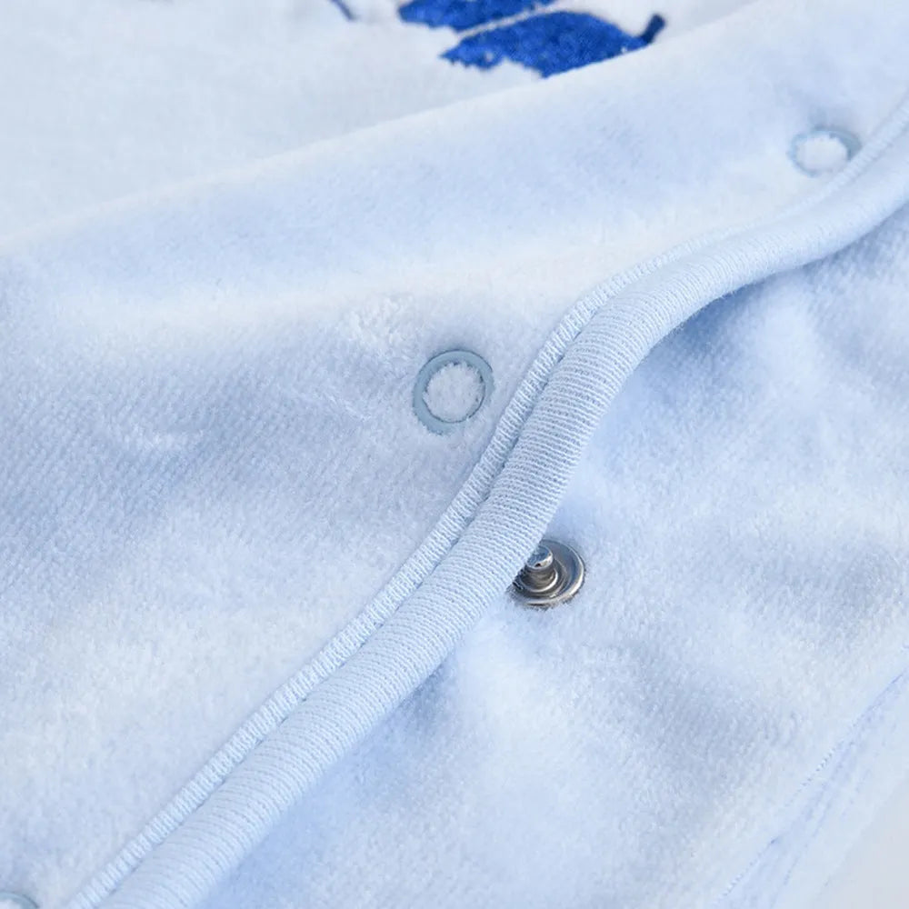 100% cotton newborn baby one-piece long sleeve long climb light blue winter