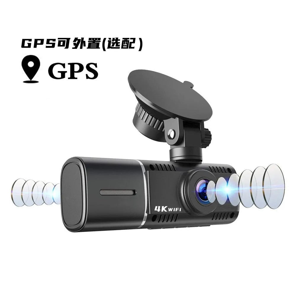 Standard black car dash camera for dual recording with a 1.5-inch screen