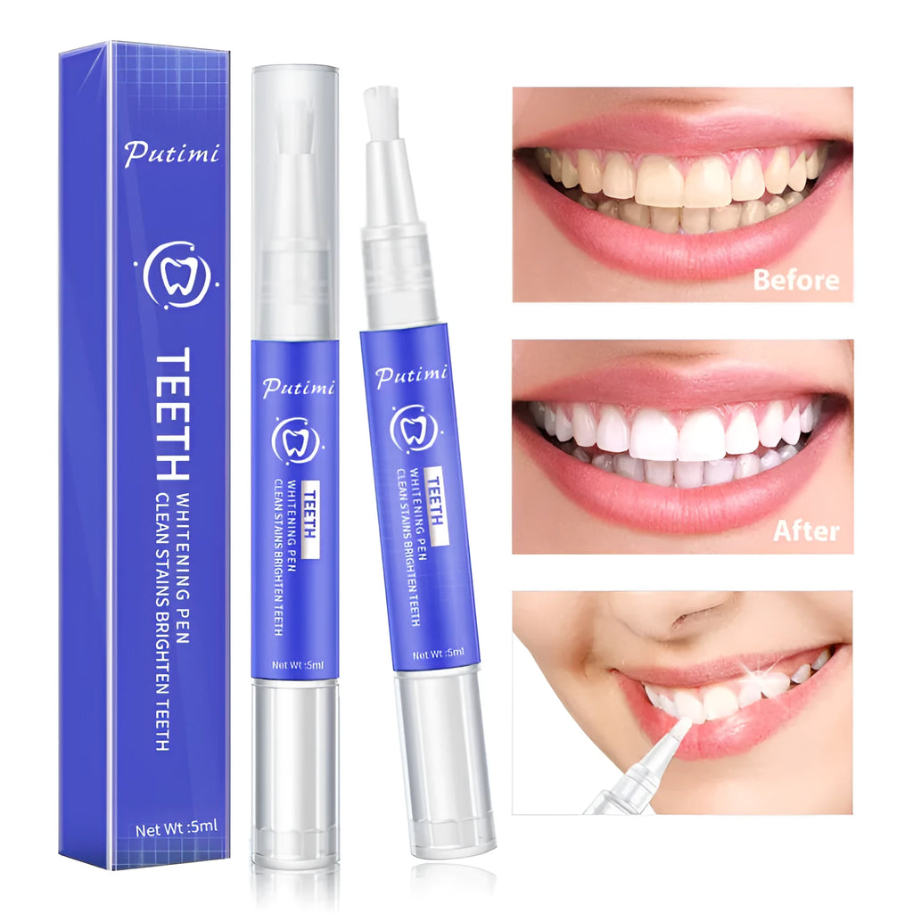 Teeth whitening pen with nano gel for removing tea and coffee stains, 5ml, 12.5cm length, unisex oral care product