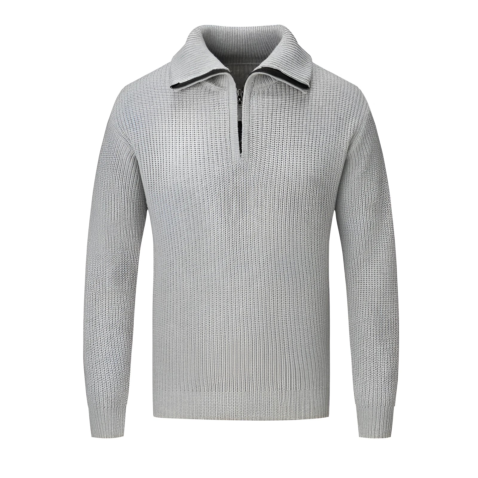 A man's loose slim-fit solid colour pullover sweater for autumn and winter casual wear.