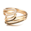 Women's copper electroplated ring with micro-inlaid zircon in colour WK2230