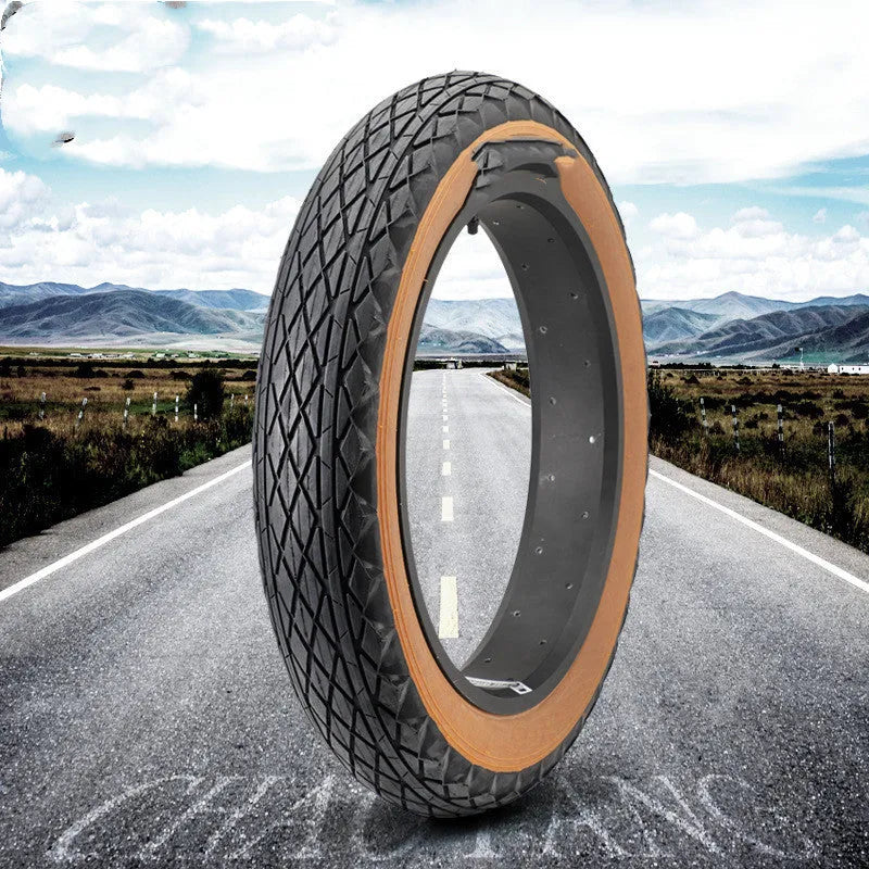Brown rubber replacement tyre with 20x4.0 dimensions for snowmobiles and electric beach cars