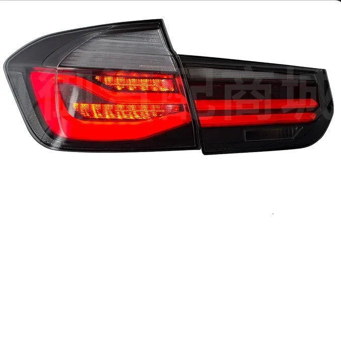 BMW 3 Series modified LED tail light assembly in red or smoked black finish for 2012-2015 models