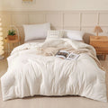 Soybean fibre quilt with pure cotton cover in white, pink jade, or grey colour.