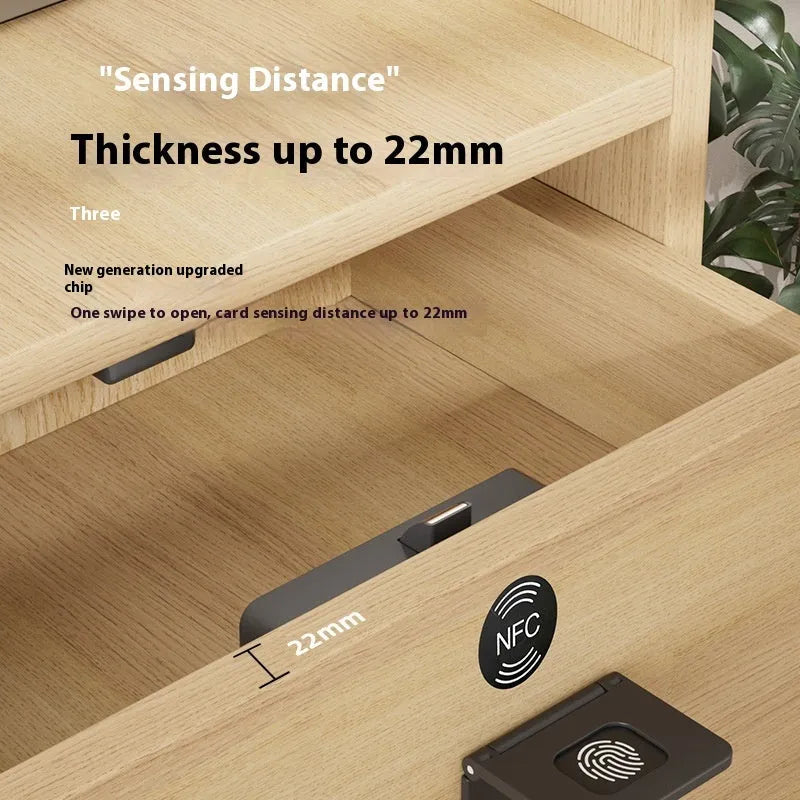 Punch free invisible drawer lock with key for wardrobe and safe box, no drilling required.