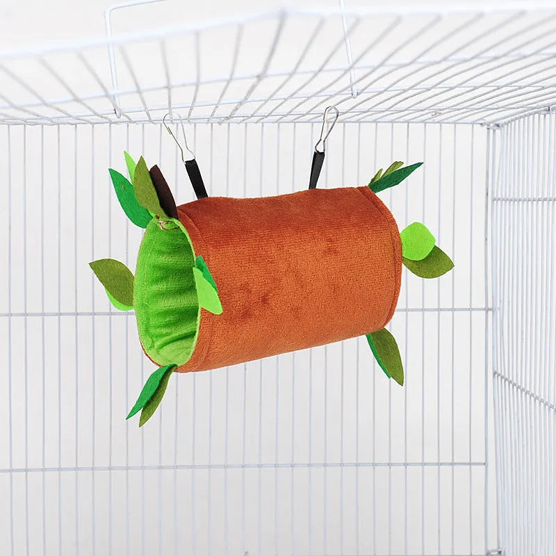 Plush toy hamster tree with drill tube, ropeway, round swing, and triangle hammock in multiple colour options