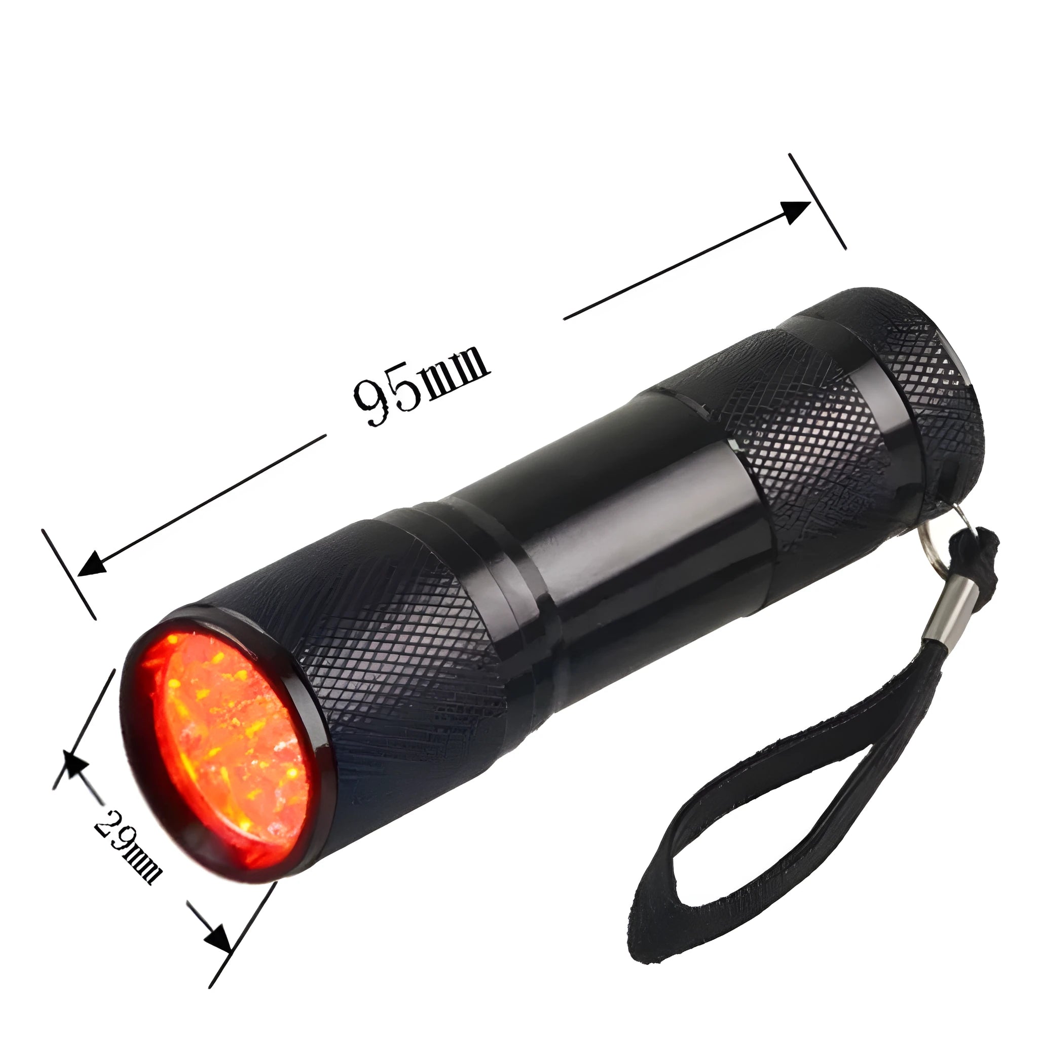 Black Smart Vein Locator medical device with aluminium alloy body and red LED light.