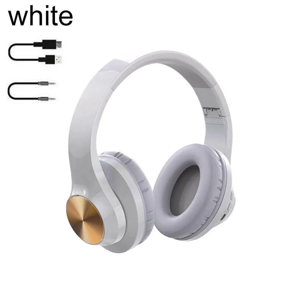 A11 wireless Bluetooth headset in blue and white, over-ear head-mounted design with Bluetooth 5.0