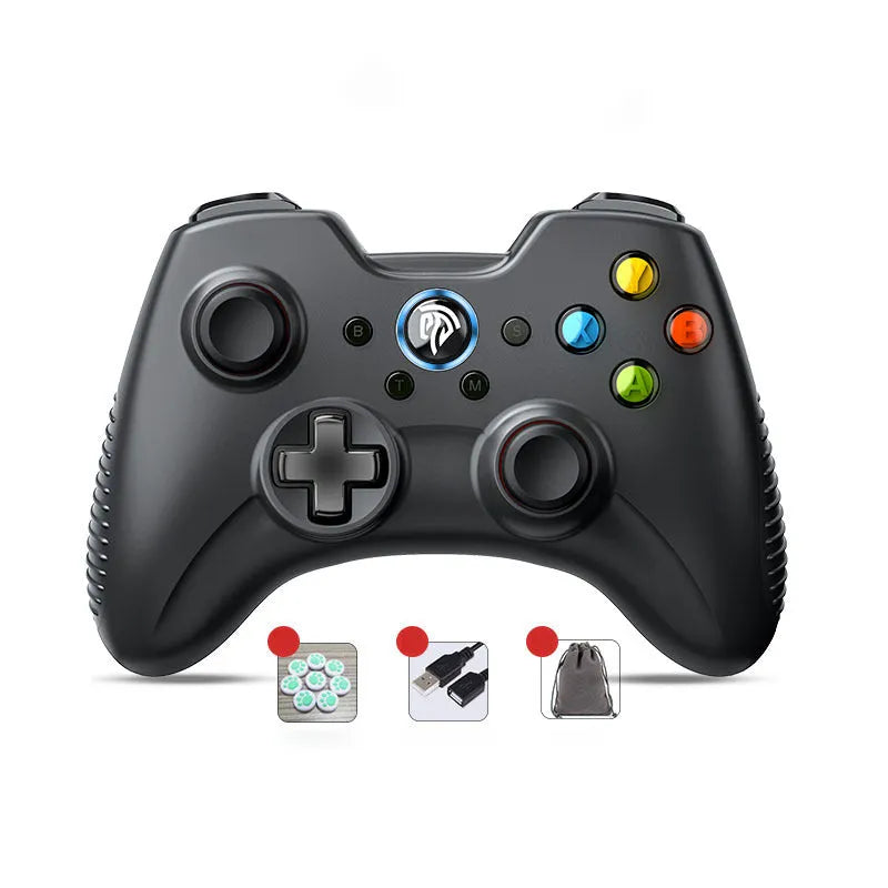 PC dual mode wireless game controller with ABS body and 360° rocker