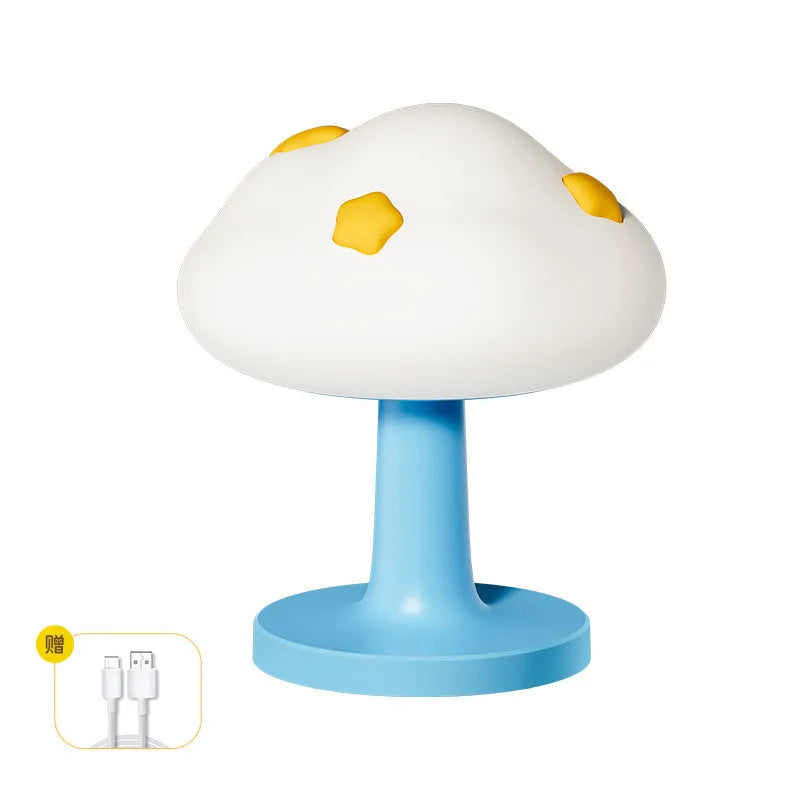 USB charging creative cloud silicone pat lamp in flower shape, cloud night light basic style