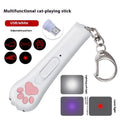 Infrared cat teasing stick with multiple laser patterns and moon-light function in four colour options