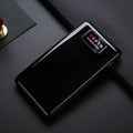 18650 6-cell DIY mobile charging bank case in black with Type-C and Micro USB ports, 22mm x 76mm x 150mm