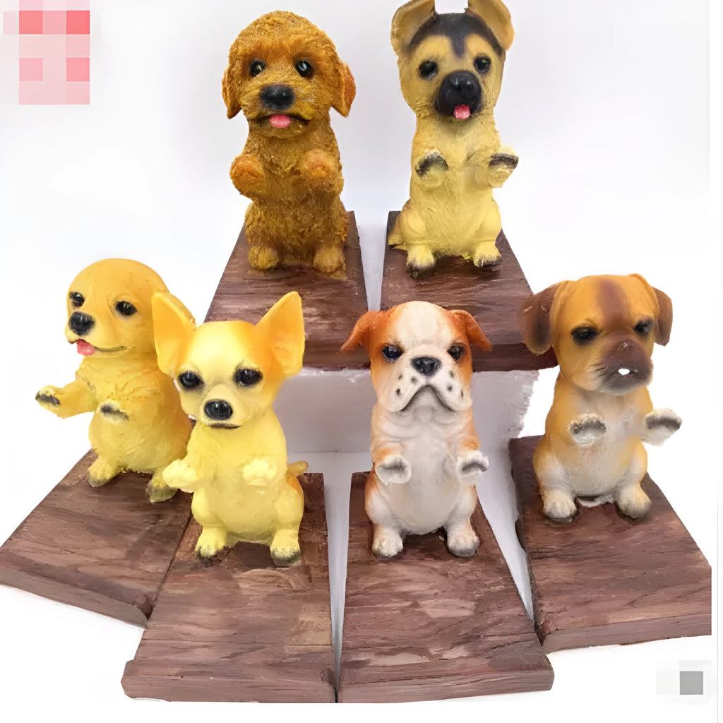 Smart dog resin engraving plastic desk stand bracket holding an iPhone for upright viewing