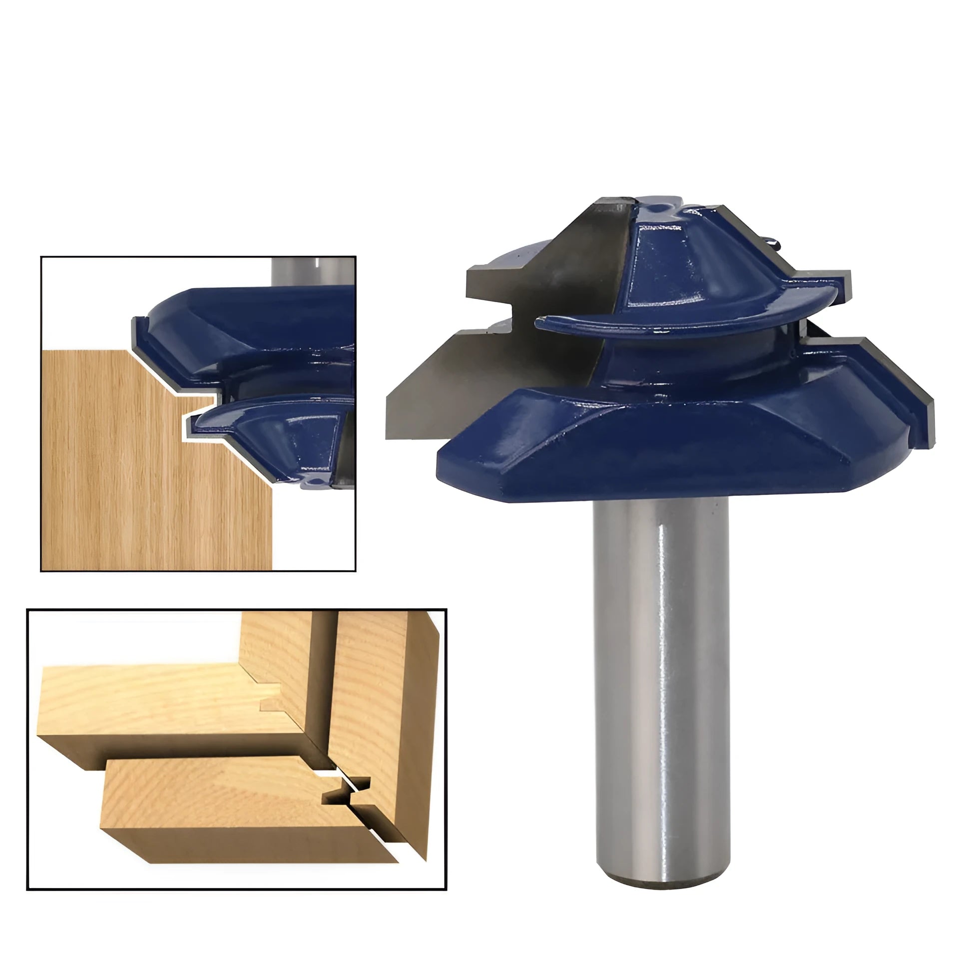 1/2 inch hard alloy face milling cutter in blue for wood tenon cutting
