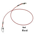 Set of 10 steel wire double buckle fishing pins in green, black and red colours