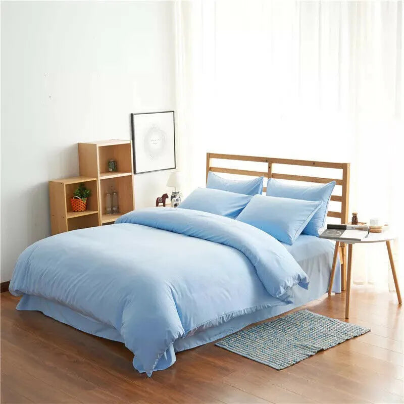 Four-piece polyester bedding set with sheet, quilt cover, and pillowcases in olive colour, modern simple style for 2m bed