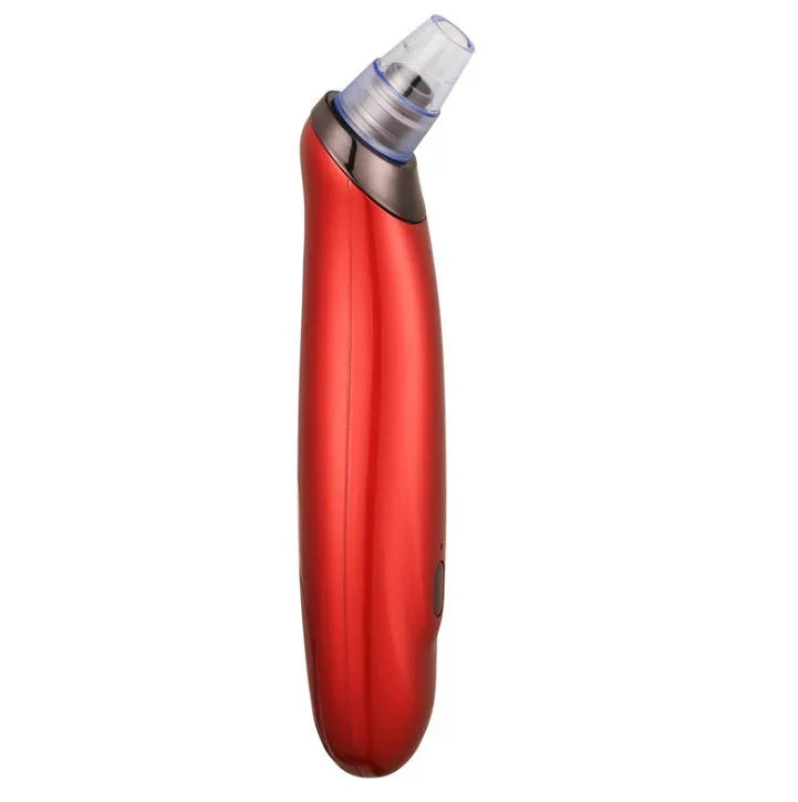Electric blackhead remover vacuum device with interchangeable nozzles for pore cleaning