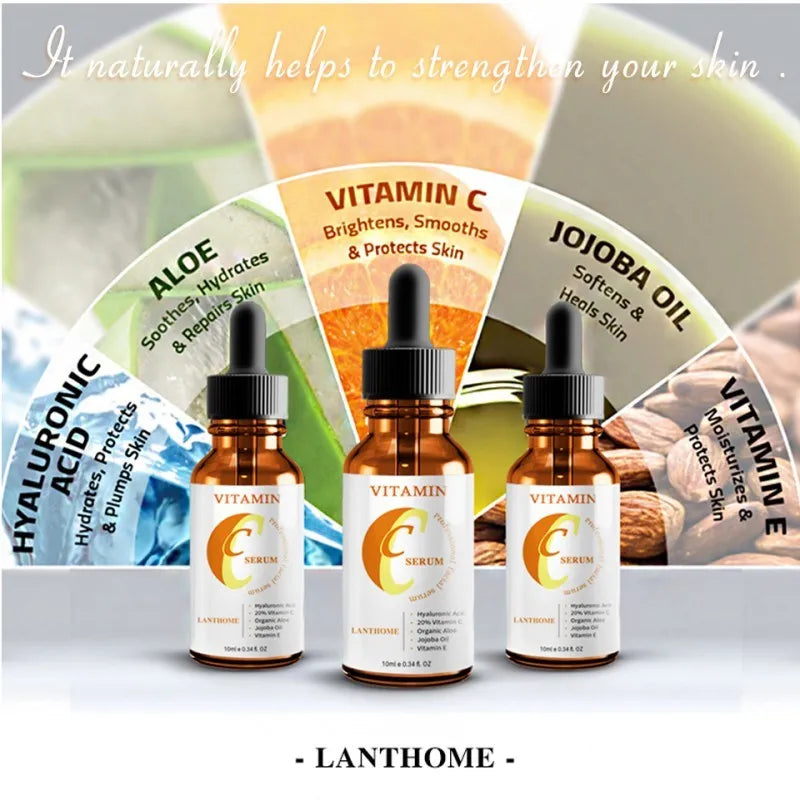 10ml vitamin C hyaluronic acid facial serum bottle with natural whitening essence