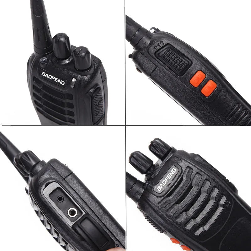 Baofeng USB BF-888S walkie-talkie handheld station in black with UK plug charger