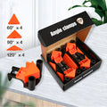 Plastic 90 degree right angle clips for picture frames and woodworking clamp set