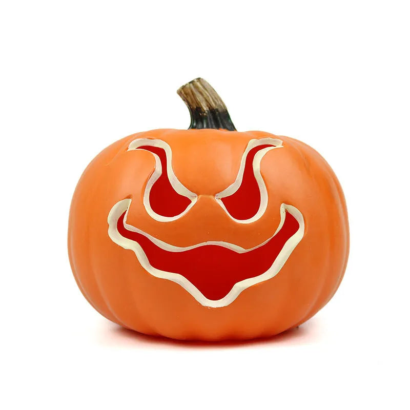 Halloween pumpkin lamp in orange melon colour, 23cm plastic atmosphere light