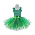 Children's sequined western princess dress with tulle pleated skirt in pink colour, front view
