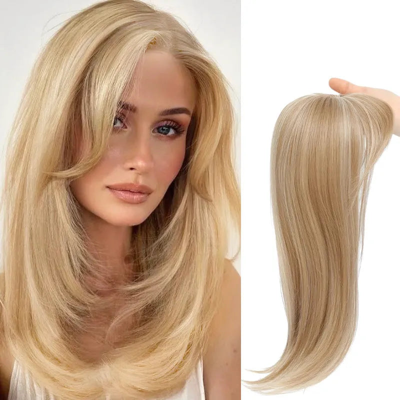 Synthetic clip-in wig hairpiece with inner buckle attachment in six colour styles