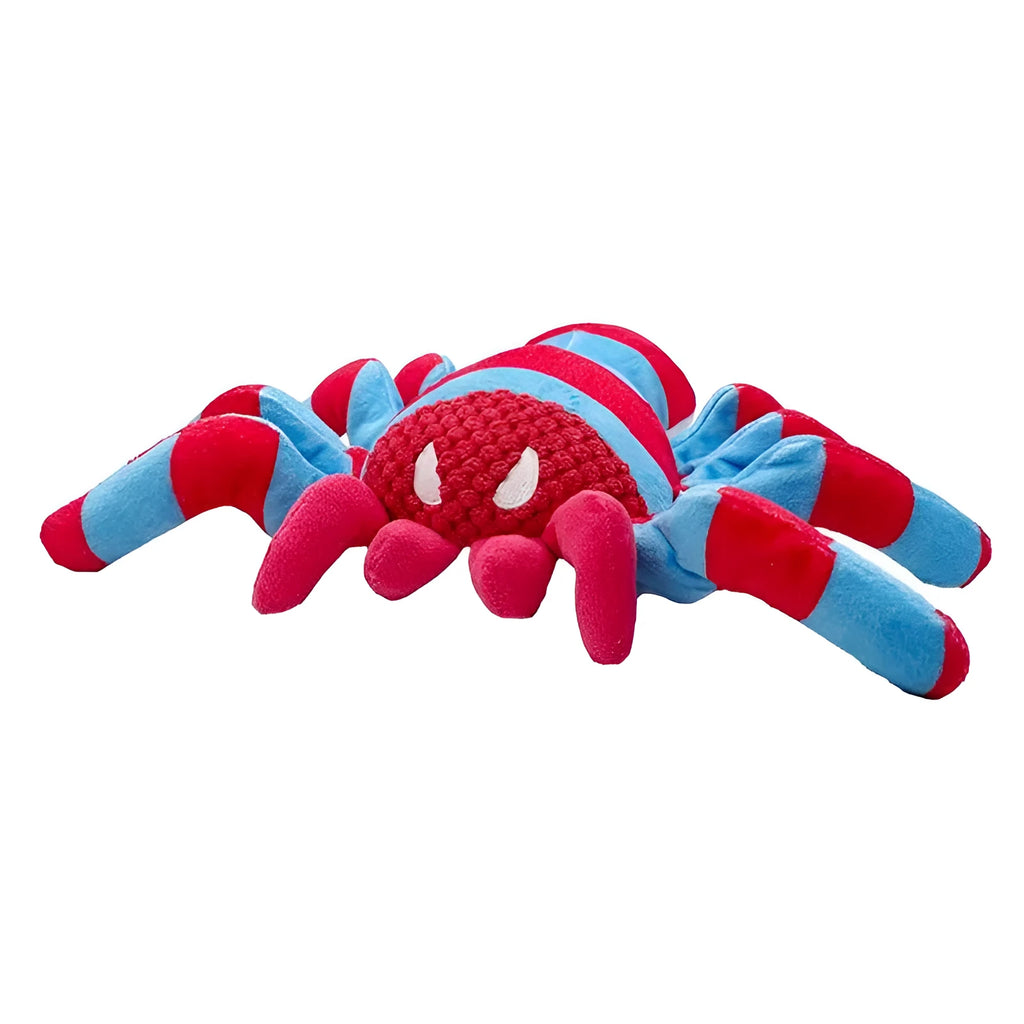 Red bite-resistant plush teddy dog toy with squeaker for tooth cleaning suitable for medium and large dogs
