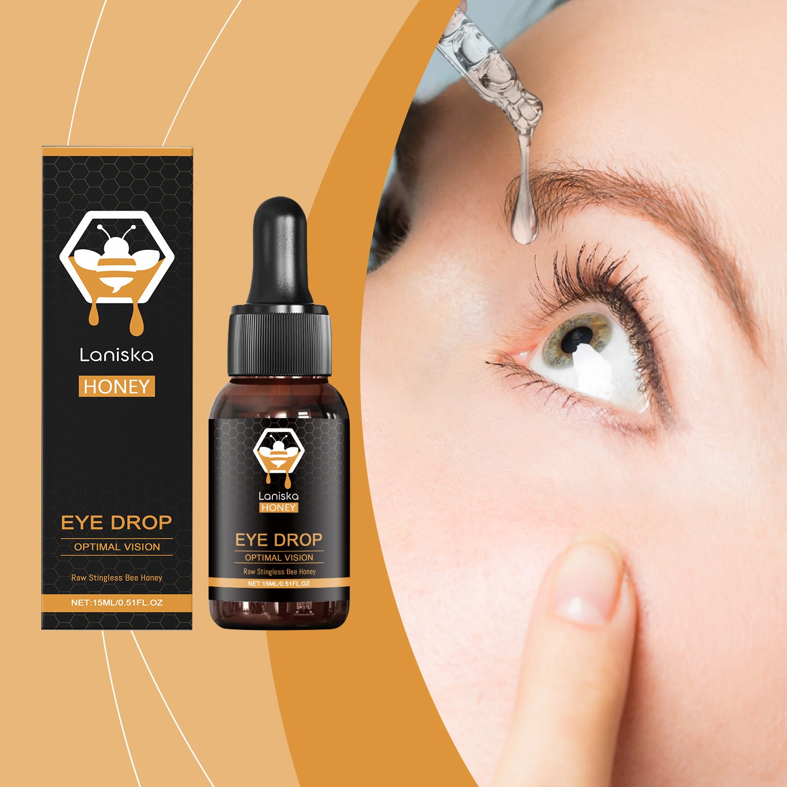 Deep Hydration Eye Drops for Tired & Dry Eyes - Soothing Honey Fluid to Relieve Fatigue & Discomfort