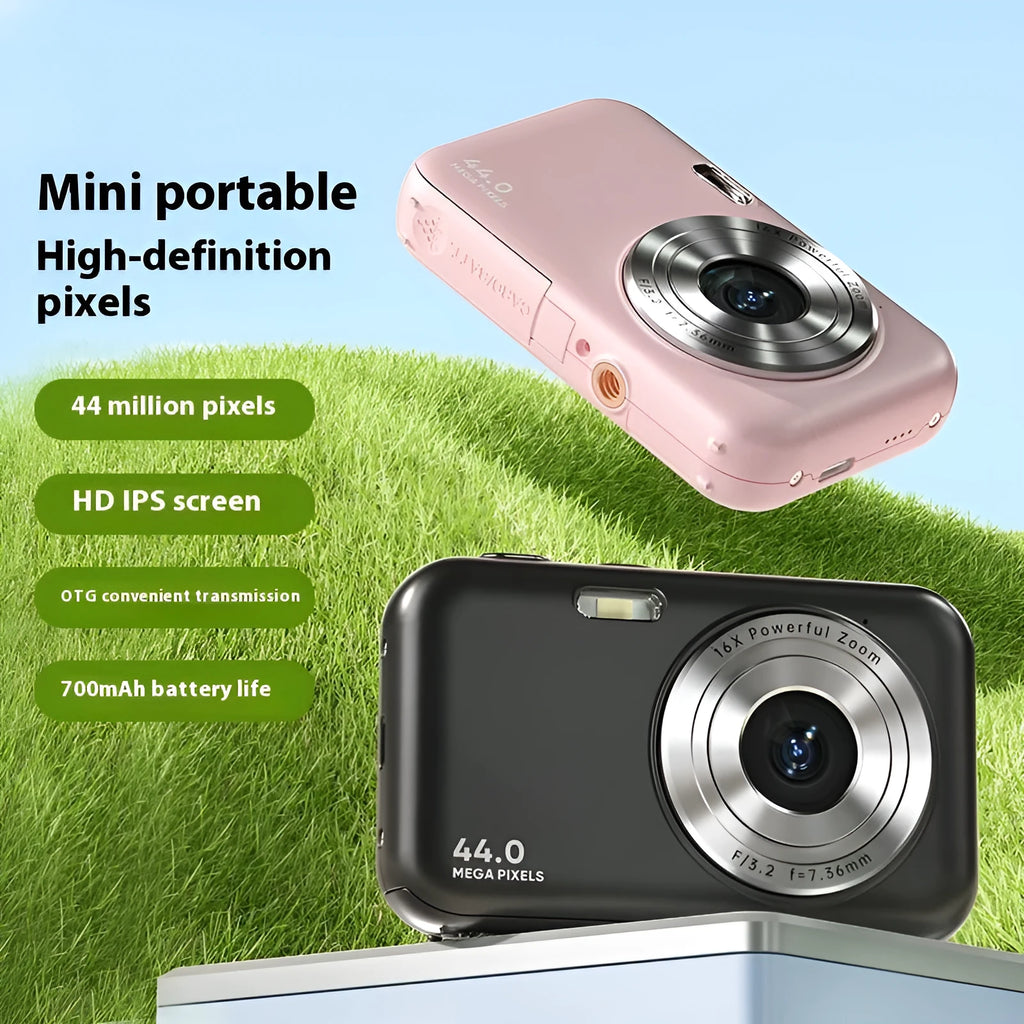 Children's digital camera in multiple colours with 2.4-inch screen and 44MP resolution