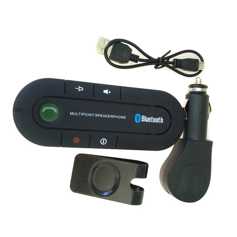 Black Bluetooth handsfree sun visor music player clipped to car sun visor with ABS housing