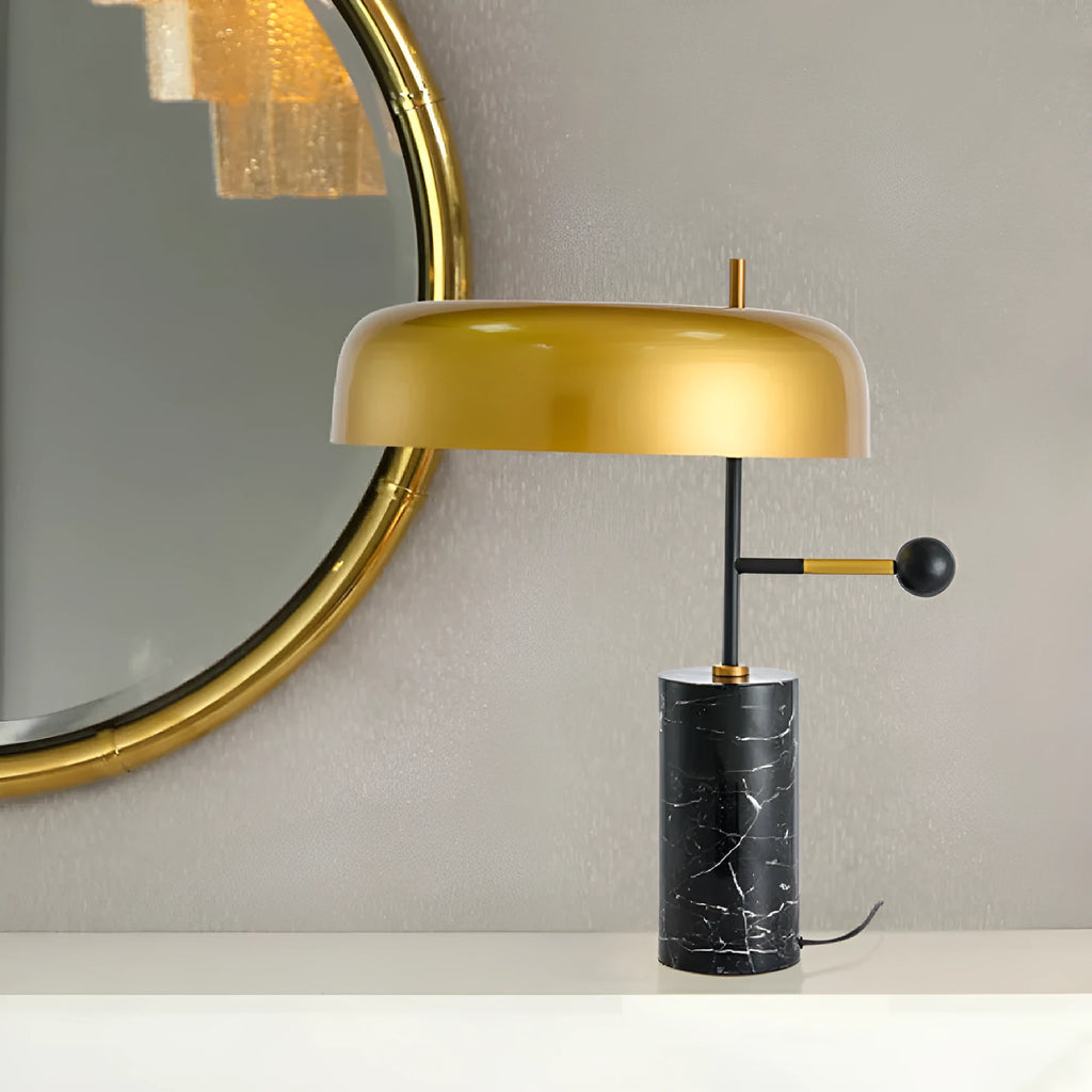 Fashion simple bedroom hotel decorative table lamp with warm light and European style on a wooden bedside table