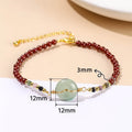 Cute new Chinese crystal agate design bracelet for girls garnet peace buckle round stone jewellery